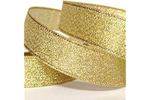 GCS LONDON Metallic Gold Organza Ribbon 20mm Wide. Decorative Ribbon for Gifts Wrap Sew Party, Decorations Events Dress Wedding Christmas Crafts, Bows Car, Floral Balloons Hairs, DIY, Bouquets, Cake More