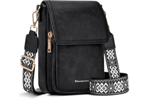 RAINSMORE Sacs Bandoulière Femme Petit Sac Bandouliere Femme Cuir Sacoche Femmes Bandoulière Sac Telephone Portable Messenger avec Réglables Bandoulière