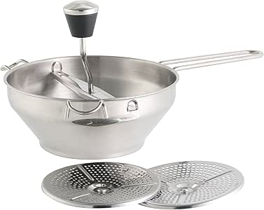 Passiermühle Edelstahl Mit 3 Sieben - Für Tomatensoße, Apfelmus & Babynahrung