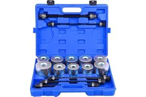 LLCTOOLS Set di estrattori per cuscinetti silenziosi (27 pezzi) – Set universale di manicotti a pressione e trazione – Estrattore per boccole, cuscinetti e guarnizioni in pratica valigetta di plastica