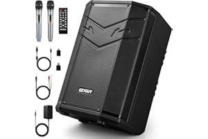 GEYGUY Altoparlante portatile con 2 microfoni per adulti, All-in-ONE impianto karaoke professionale, Cassa Attiva PA Amplificata, registrazione DSP/Bluetooth/USB-C/FM/TWS für TV/Projektoren GTSK-4