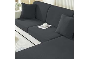 Ystyle Funda Asiento Sofa Elástico, Funda Cojin Sofa Ajustable Antiarañazos, Universal Cubierta Protector De Asiento, Funda De Cojín Separado Antideslizante (Chaise Longue, Gris Oscuro)