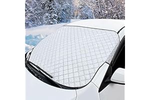SITAYAKUMA Couverture Pare-Brise Voiture - Couverture Pare-Brise Avant Voiture 4 Couches Protege Protection Contre Le Givre la Neige Le Soleil et la poussière 150×100 cm adaptée à la Plupart des véhicules