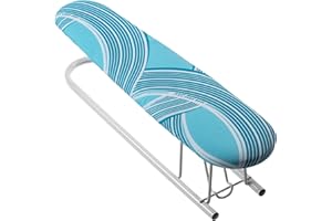 KADAX Kompaktowa deska do prasowania rękawów, 53 x 13 cm, z podkładką z pianki 5 mm i zdejmowaną poszewką na deskę do prasowania, składana deska do prasowania do żelazka parowego