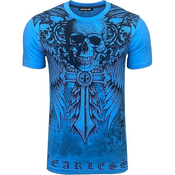 Baddery T-Shirt Uomo: Teschio Rattoppato - Maglietta A Maniche Corte Per Halloween E Stile Alternative - Foto 10