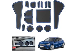 GAFAT Compatible with Opel/Vauxhall Corsa F 2020-2024 2025 (Manual Brake) Non-Slip Mats, Corsa F 2024 Rubber Mats for Centre Console Door Seam [Not for Automatic & EV] (Blue)