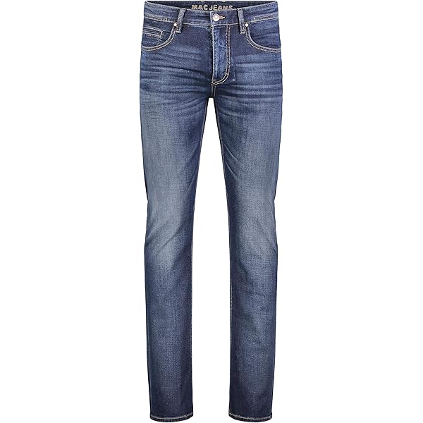 MAC Jeans Heren Jeansbroek Lennox Wollook Twillstretch Zwart Gemêleerd, 33W / 34L