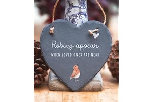 Image Industry Robins Appear When Loved Ones Appear Slate Heart - Hanging Slate - Memorial Gift - Robin Lovers