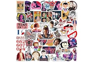 FANCICO Stranger Funny Things Aufkleber 50 Stück für Wasserflaschen Teenager, Mädchen | Perfekt für Laptop, Handy, Reise Vinyl Aufkleber…