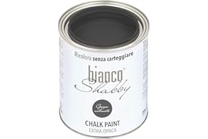 bianco Shabby® Grigio Antracite farba kredowa na bazie wody do wszystkich powierzchni i idealna do efektów dekoracyjnych – farba kredowa Extra Matt (1 l)