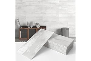 VAOVI Samoprzylepne płytki ścienne do łazienki, na ścianę, do kuchni, kafelki, marmur, samoprzylepne, panele ścienne, wodoodporne, 10 x 20 cm (23 płytki, szare)