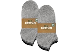 mehrstrumpf 8/12 Paar Kinder 100% Bio-Anbau Sneaker Socken Jungen & Mädchen ohne Naht (Modell: Biolivia)