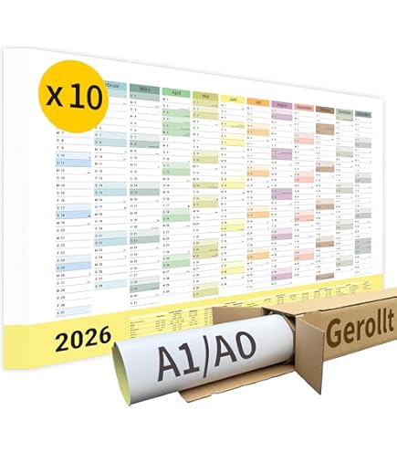 Sasco 2024 Compacte jaarlijkse muurplanner, papieren mini-whiteboard