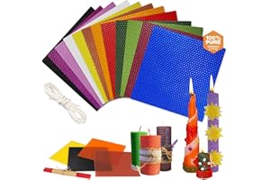 bechoanigel Make Your Own Candles Set, Beeswax Candles DIY Set, 12 Colours Beeswax Plates with 3 Metre Cotton Wick, Candle Pouring Set, Candles DIY Set for Adults and Children