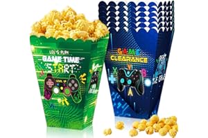 BACH AND BOUJEE 12 pcs jeux vidéo sacs de fête boîtes à pop corn sacs de bonbons pour la fête du jeu level up fournitures pour fêtes d'anniversaire à thème