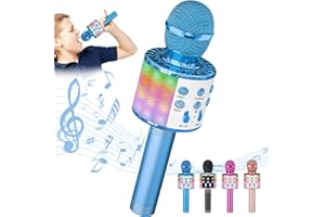 Tivifore Microphone sans Fil Karaoké, Micro Karaoke Enfant avec Lumières LED de Danse, Micro Karaoké Bluetooth, Microphone Micro Karaoké Bluetooth Enfants