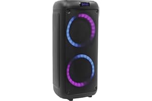 BOOMTONEDJ BoomTone DJ Boomaster 300 Enceinte Bluetooth Lumineuse LED Portable puissante 250W, Enceinte Karaoke, Bluetooth sans Fil, TWS, Rechargeable USB, Tuner, Lecteur USB/Carte SD. Télécommande fournie