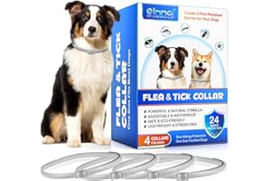 VINIMAY Flea & Tick Collar for Dogs(4 PCS), Flea Collar Dogs, Flea Treatment Dogs, Tick Collars for Dogs, 24 Months Protection Waterproof Adjustable Anti Flea, Natural Anti Tick Collar for All Dog Sizes