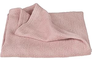 roba Lil Planet Baby Blanket in Knitted Look, 80 x 80 cm, for Girls and Boys, Organic Cotton, GOTS Certified, Pink / Mauve