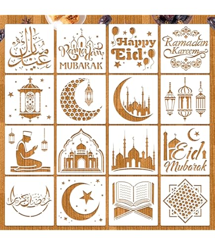 Islamische Schablonen Kalligraphie Set für Anfänger A4 Größe Holz Islamische Schablonen Kalligraphie Set für Anfänger A4 Größe Holz