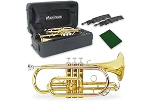 Montreux Student Sib Cornet pour débutants avec étui de protection léger, embouchure - Laiton laqué, pavillon 4,75 pouces / 12 cm, si bémol