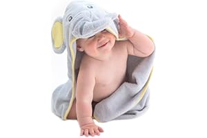 Little Tinkers World Serviette Capuchon pour b_b_ _l_Phant - 100% Coton b_b_ Serviette de Bain - Parfait Cadeau fte d'anniversaire - Les Nouveau-n_s ou Les Nourrissons Filles et garons