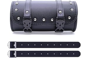 NVGFTG Universal Motorrad Satteltasche Lenkertasche Werkzeugtasche PU Leder Werkzeugrolle Tasche Mit 2 Befestigungsgurten, Aufbewahrungstasche Für Fahrrad