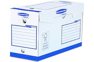 Fellowes Bankers Box Basic Lot de 20 Boîtes d'archives 15 cm A4 Bleu/Blanc