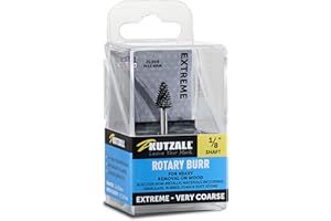 Kutzall Extreme Fresa Conica, Albero da 1⁄8", Grana Molto Grossa - Accessorio Falegnameria per Attrezzi Dremel, Foredom, Milwaukee. Carburo di Tungsteno Abrasivo, 1⁄4" (6.3mm) X 1⁄2" (12.7mm) TX-14-EC