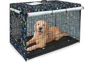 Bienbee Dog Crate Cover, 36 inches Windproof Crate Covers for Dog Cages Breathable Dog Kennel Cover Double Sided Zipper Dog Cage Cover for Wire Dog Cage Indoor Outdoor Protection