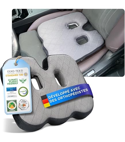 Healthfix Coussin Lombaire Ergonomique Mémoire De Forme - Soutien Dos Optimal Pour Bureau, Voiture & Maison