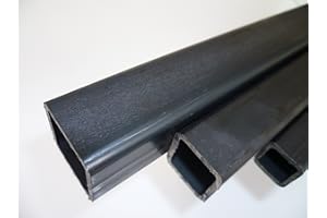 B&T METALL B&T - Tubo quadrato in acciaio, 25 x 25 x 2 mm, in lunghezze da 1500 mm + 0/-3 mm, tubo quadrato ST37, colore nero