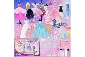 Aszaui 650 Piezas Kit de Diseña de Moda Para Niños con 3 Maniquíes, Kit Manualidades para Niñas,Diseña la Moda,Bricolaje Kit de Costura para Manualidades, para Niñas de 8 a 16 Años