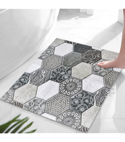 Tapis De Douche Antidérapant 60x60cm MORROWCAMP - Luffa, Drainage Rapide, Anti-Moisissure