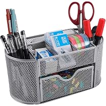 GALPADA Organizer 3 Scomparti Bianco Per Scrivania – Porta Trucchi, Telecomandi E Cancelleria In Plastica