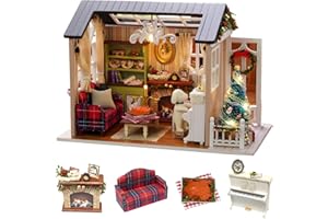 CUTE-Eyfud DIY Miniature Dollhouse Kit Age 14+, 1:24 Wooden Dollhouse Kit with LED Light & Music, Miniature House Kit,Craft Kit Idea for Girls, Teens & Women, (Vacation Moments)