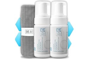 EYE AM EyeAm NEUHEIT: Hygienischer Brillenschaum mit kolloidalem Silber | Für klare Sicht & effektiven Schutz vor Schmutz, Viren und Bakterien (inkl. Premium Brillenputztuch) (2x100ml)