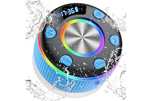 XUEVCN Cassa Doccia Bluetooth 5.3, Altoparlante Bluetooth Doccia con Luce RGB, Shower Speaker Bluetooth, IP7 Impermeabile Cassa Portatile, 8 Ore Stereo Cassa Bluetoth Portatile, Chiamata Senza Mani, Azzurro
