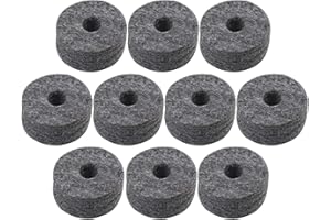Yibuy 3.5 Dia 1.5cm Épaisseur Rondes Noir Rondelles En Feutre Doux Remplacement Pour Batterie Kit Ensemble De 10