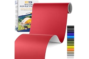 Sgooyir Imperméable Nylon Patch de Réparation Vin rouge, Tissu Autocollant Reparation, Patchs de Réparation en Nylon pour Tente, Doudoune, Sac de Couchagev 15x160cm