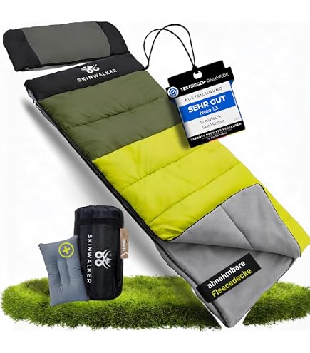 PULMANOVA allergendichter Schlafsack 80 x 185 cm, silbergrau Sport & Freizeit