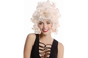 WIG ME UP- 90960-ZA62/ZA612 Peluca Mujer Carnaval Halloween Rococó Barroco Noble Reina Corto Rizado cardar updo Colmena Rubio Blanco