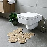 Bohemian Style Jute Toilet Front Mat - Natural Jute, Washable and Durable Carpet, Stylish and Decorative Bathroom Mat (Standard)