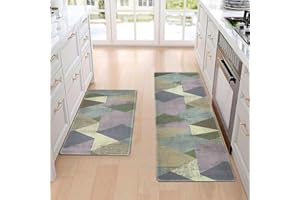 GUCHUANG BEDDING Kitchen Mats Anti Fatigue Kitchen Rug Sets 2 Piece Waterproof Non Slip Comfort Standing Mats for Kitchen, Home Office, Sink, Laundry