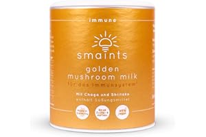 ‎SMAINTS smaints Golden Mushroom Milk | Golden Milk Vitalpilz-Mischung mit Kurkuma, Chaga, Shiitake & Ingwer | Vitalpilz Superfood mit Vitamin C für das Immunsystem* | Immunsystem stärken* | Curcuma Latte Mix