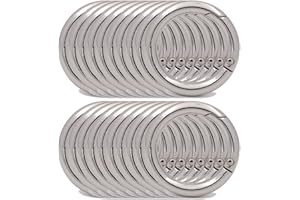 BIKICOCO 1'' Round Spring Gate O-Ring Clasp Push Snap Hook Belt Hardware Loop, for Handbags, Keys, Silver - 20 Pcs