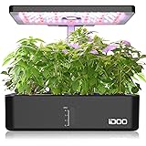 iDOO Hydroponisches Anzuchtsystem, 12Hülsen Indoor Kräutergarten Kit, Smart Indoor Garden mit LED-Gewächshauslicht, Intellige