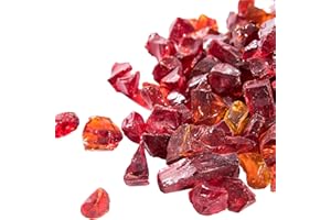 Teamson Home 4 kg Lavasteine ​​für Gas-Feuerstelle, Feuerglas, sicher für Gas-Feuerstellen im Garten im Freien, Rot