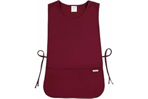 LINEN CLOSET® Tabard Aprons Unisex Aprons for Men Women Ladies Tabards Work Cleaning Apron with 2 Deep Pockets