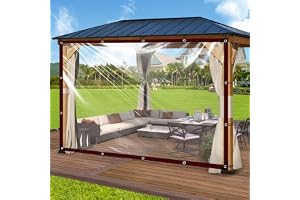Presenning, vattentät, transparent med öljetter 1 x 2 m, presenning transparent för utomhusbruk, presenning, vattentät, trans